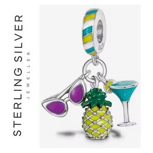 🌟 925 Sterling Silver Martini Glass Charm